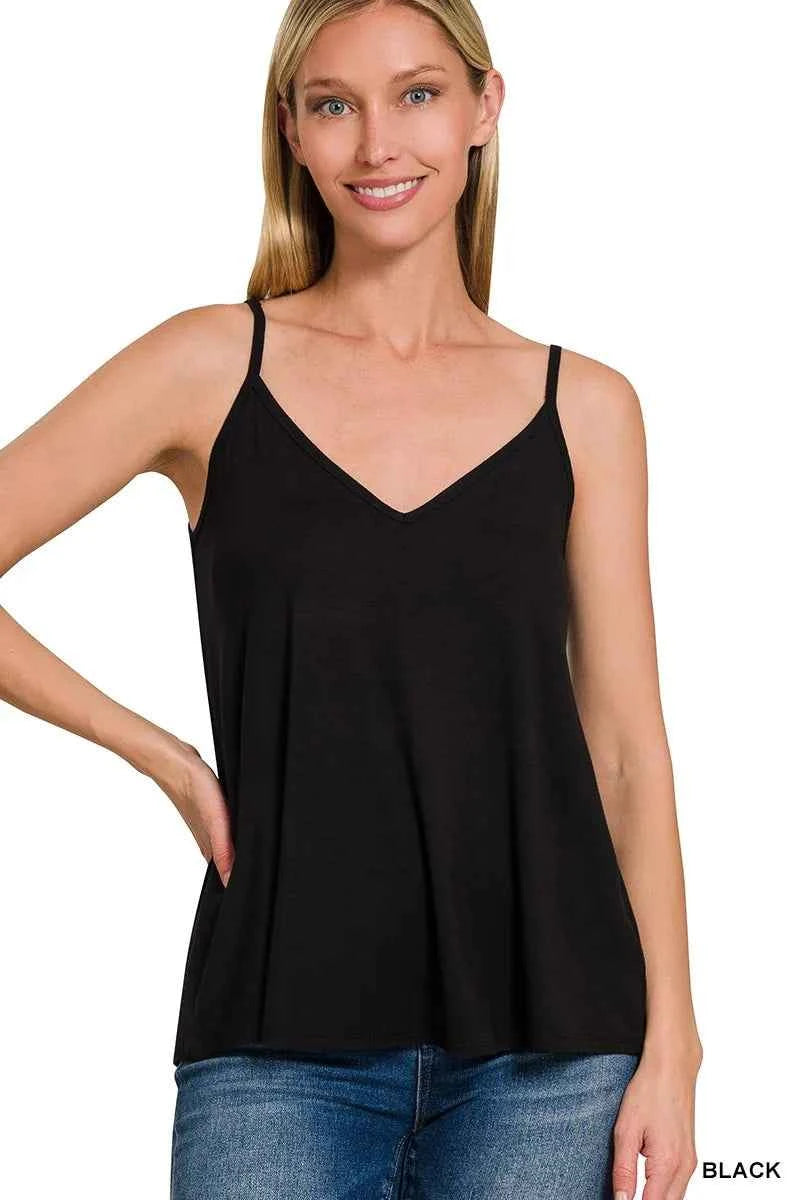 Zenana Two-Way V and Scoop Neck Reversible Spaghetti Cami a853b0daae9549e7b292632baa286798-Max-Origin