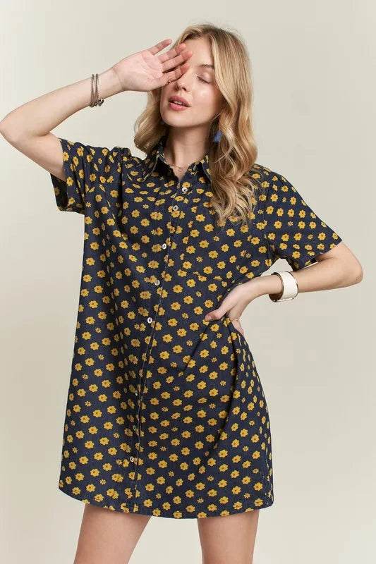 ADORA Floral Button-Up Mini Denim Dress a8882b29-48ce-47a6-88fd-6de04f4374b4-Max