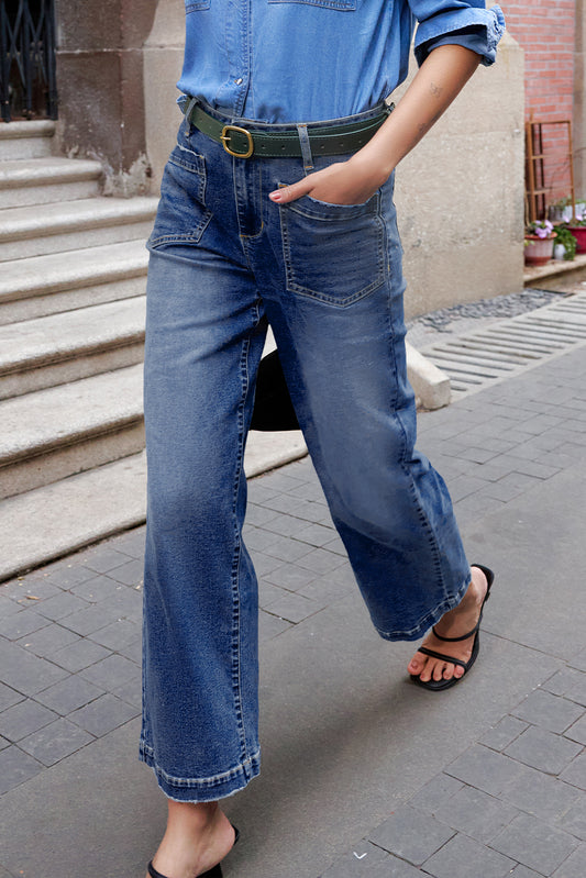 Bluing Mimimalist Patch Pocket Womens Shift Jeans a88a0b3d62c76343