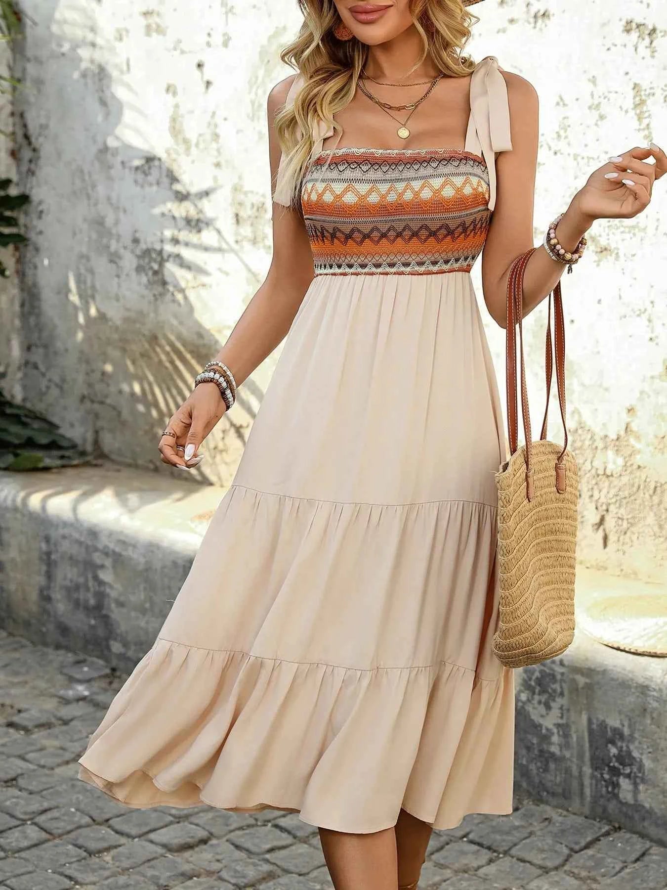 Tiered Tie Shoulder Midi Dress a8900d48b5f540d89d2e236ecfefa5f3-Max-Origin