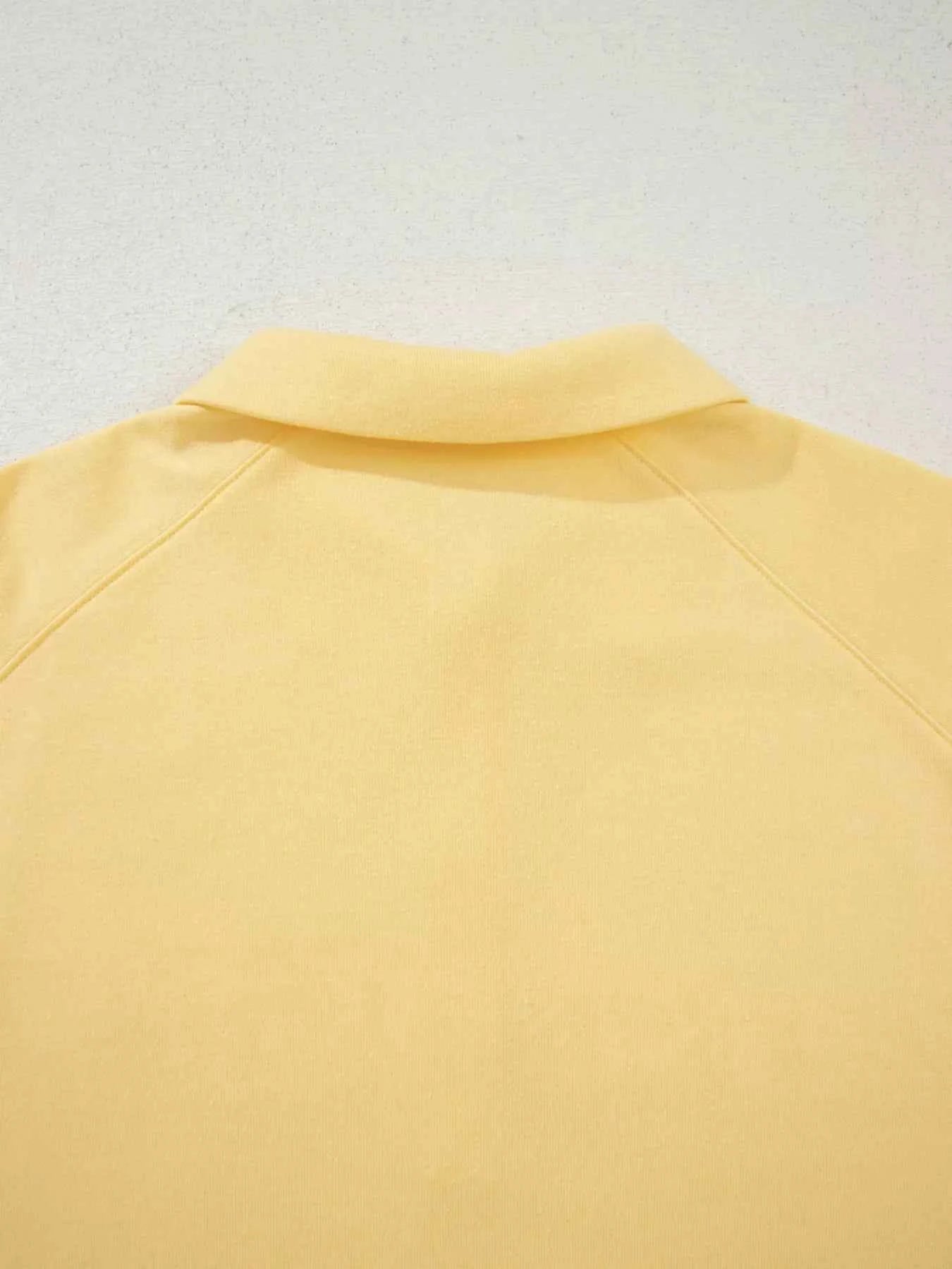 Button Collar Drop Shoulder Top and Shorts 2pcs Set
