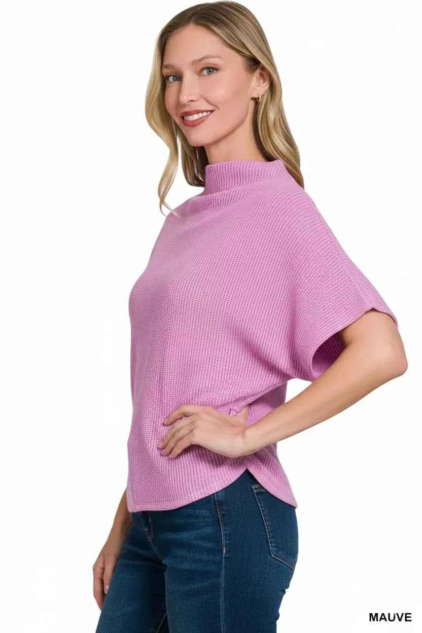 Zenana Mock Neck Sweater with Side Shirred a8a1f2ed-8b72-4a1e-890e-ab911b43f081-Max-Origin