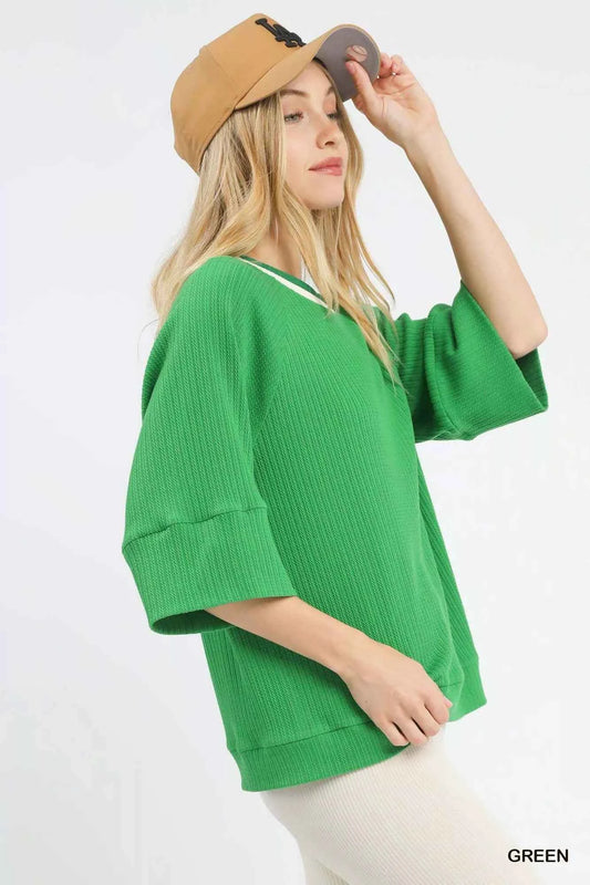 Ribbed Knit Top with Contrast Trim a8a6ebb8-e776-4495-a138-7c4babb3557a-Max-Origin