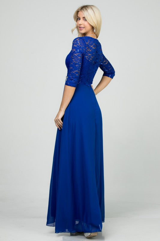 A-Line Lace Evening Dress – 3/4 Sleeve Rhinestone Waist Gown for Women Red a8aef4b6-36e1-4c33-8926-e7ef49b8bf5f