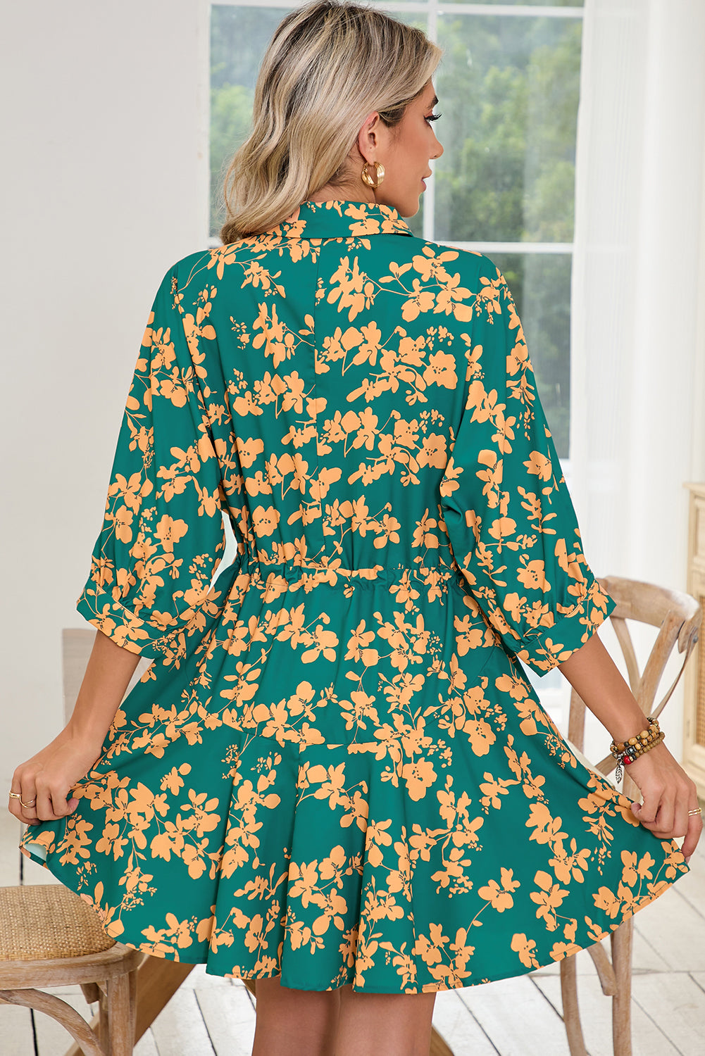 green flowy short dress Green Floral Strapless Mini Dress - Vacation Dresses