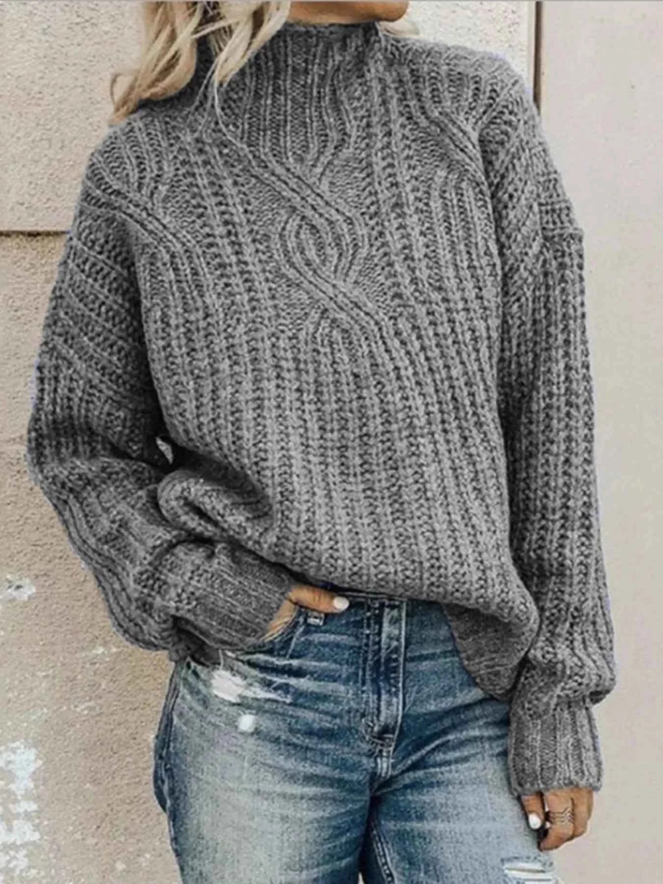 Full Size Turtleneck Long Sleeve Sweater Plus Size Grey a8c222d5b5934991b1de5c91d39bf3bf-Max-Origin