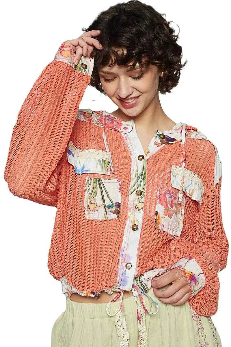 POL Vintage Washed Crochet Hoodie Jacket With Patchwork a8cd7634e92644b59e79f58c43633c65-Max-Origin