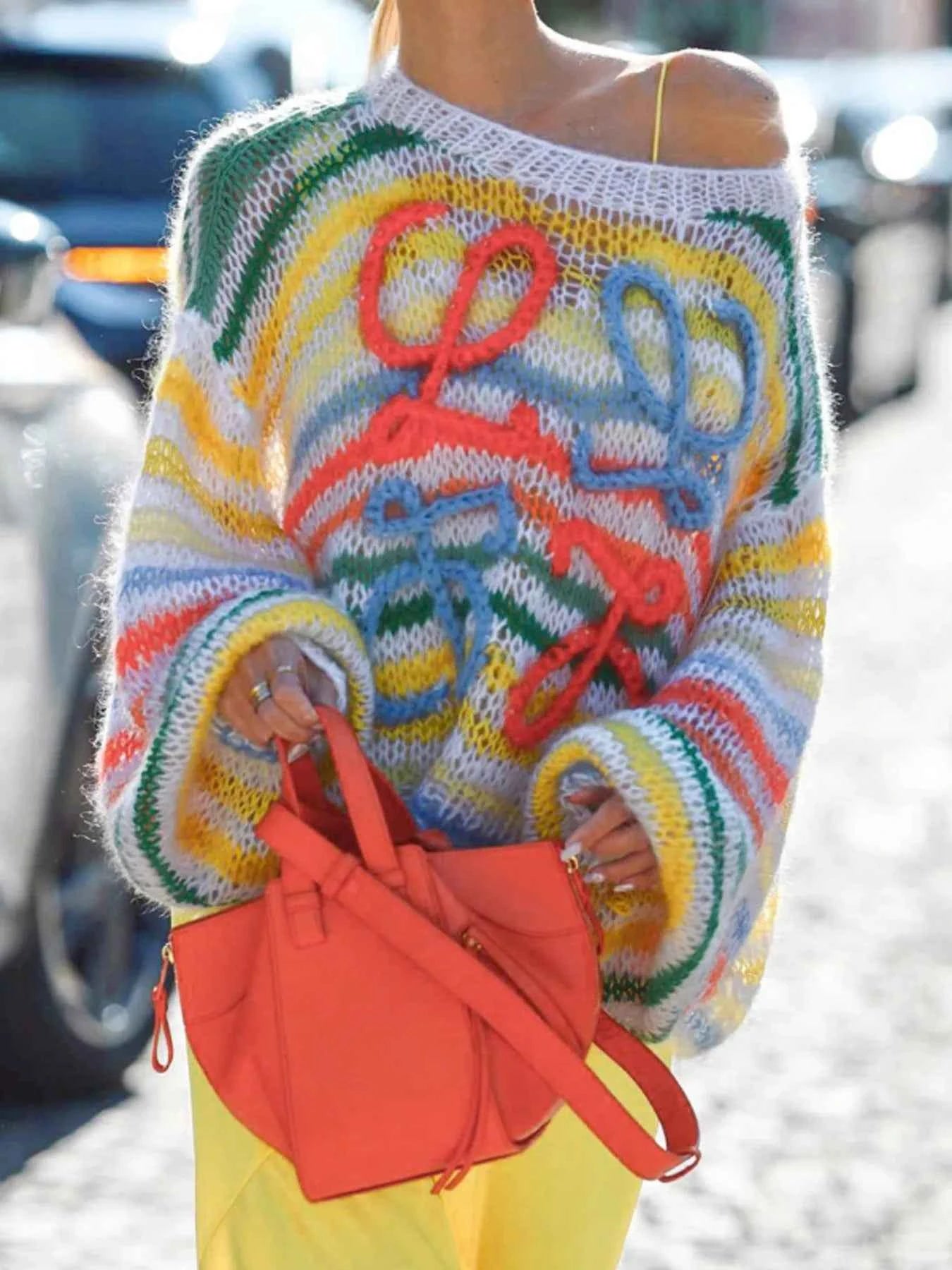 Colorful Abstract Pattern Striped Sweater