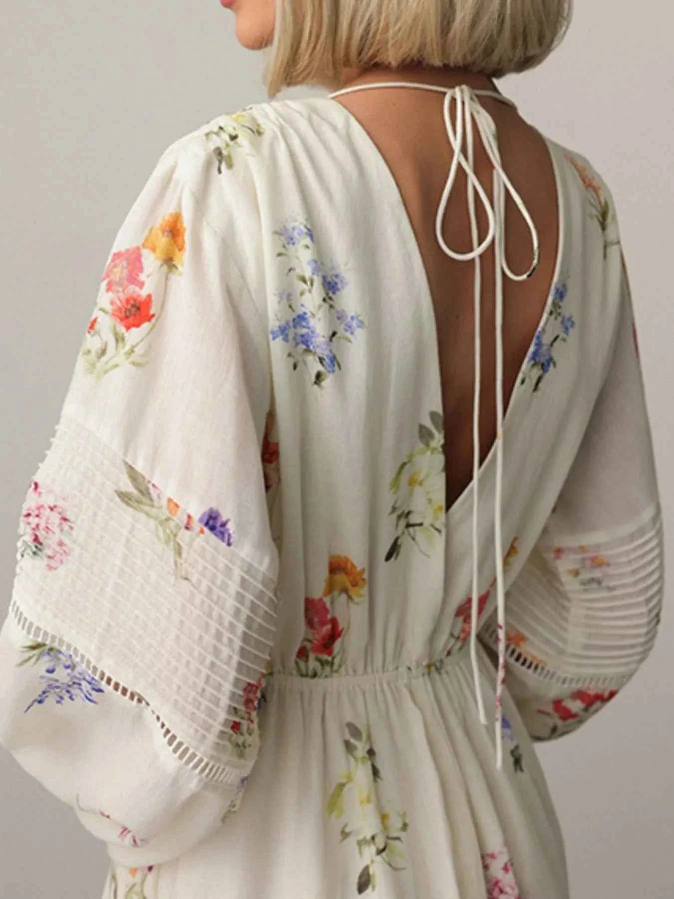 Floral Print Long Sleeve Midi Dress a8f94d5d-2434-4147-b426-029cc9de6f5a-Max-Origin