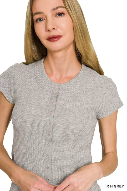 Double Knit Snap Button Short Sleeve Shirt a9015f0d-7df3-47bc-8859-d9d2819342eb-Max-Origin