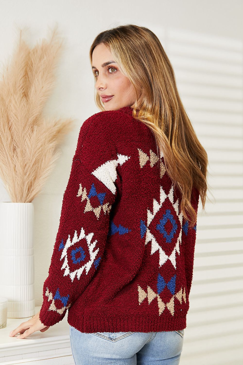 HEYSON Full Size Aztec Soft Fuzzy Sweater a9181c775f5744f986c59908bd0f6119-Max