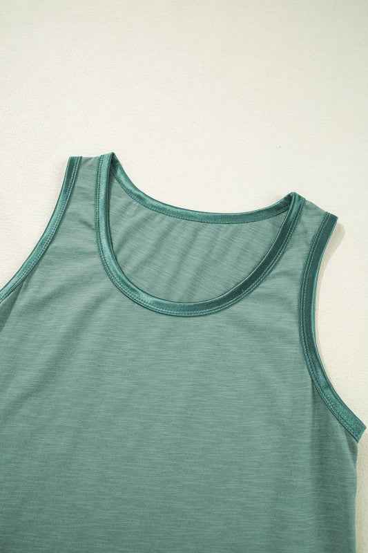 Metallic Contrast Trim Scoop Neck Tank Top a9261a5d-4b4b-4f07-92a7-d69944a6dc3a