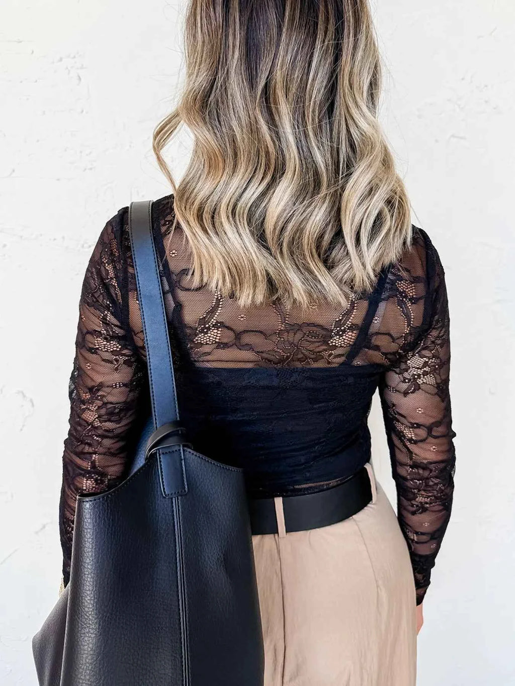 Lace Crochet Mesh Patched Slim Fit Long Sleeve Top a92b372a-d206-4c7c-9e9a-5317841444be-Max-Origin