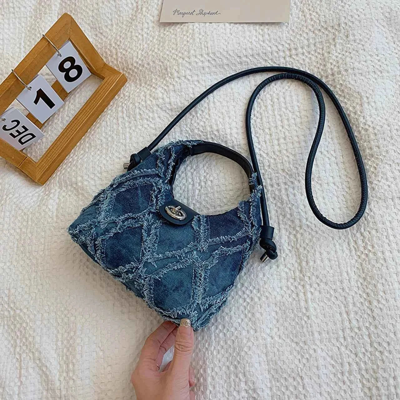 Quilted Raw Hem Mini Crossbody Bag Dusty Blue onesize a937e6dab712447bbd091dadcddfb657-Max-Origin