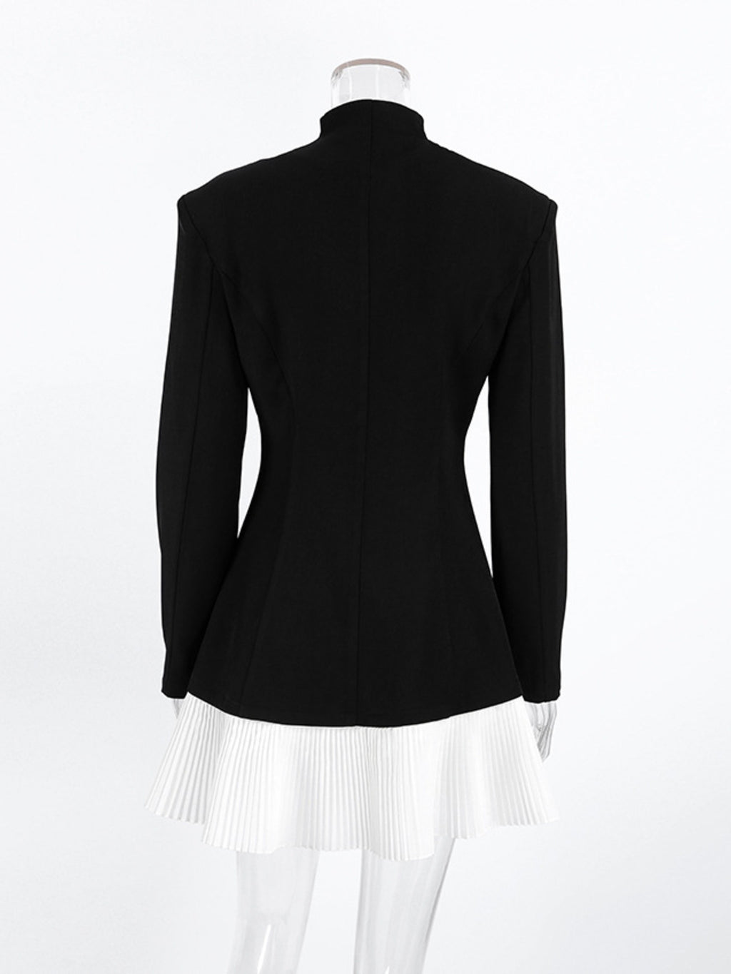 Pleated One Button Blazer Dress a9418cc7e3594d959634f7681974786d-Max