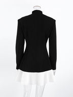 Pleated One Button Blazer Dress a9418cc7e3594d959634f7681974786d-Max