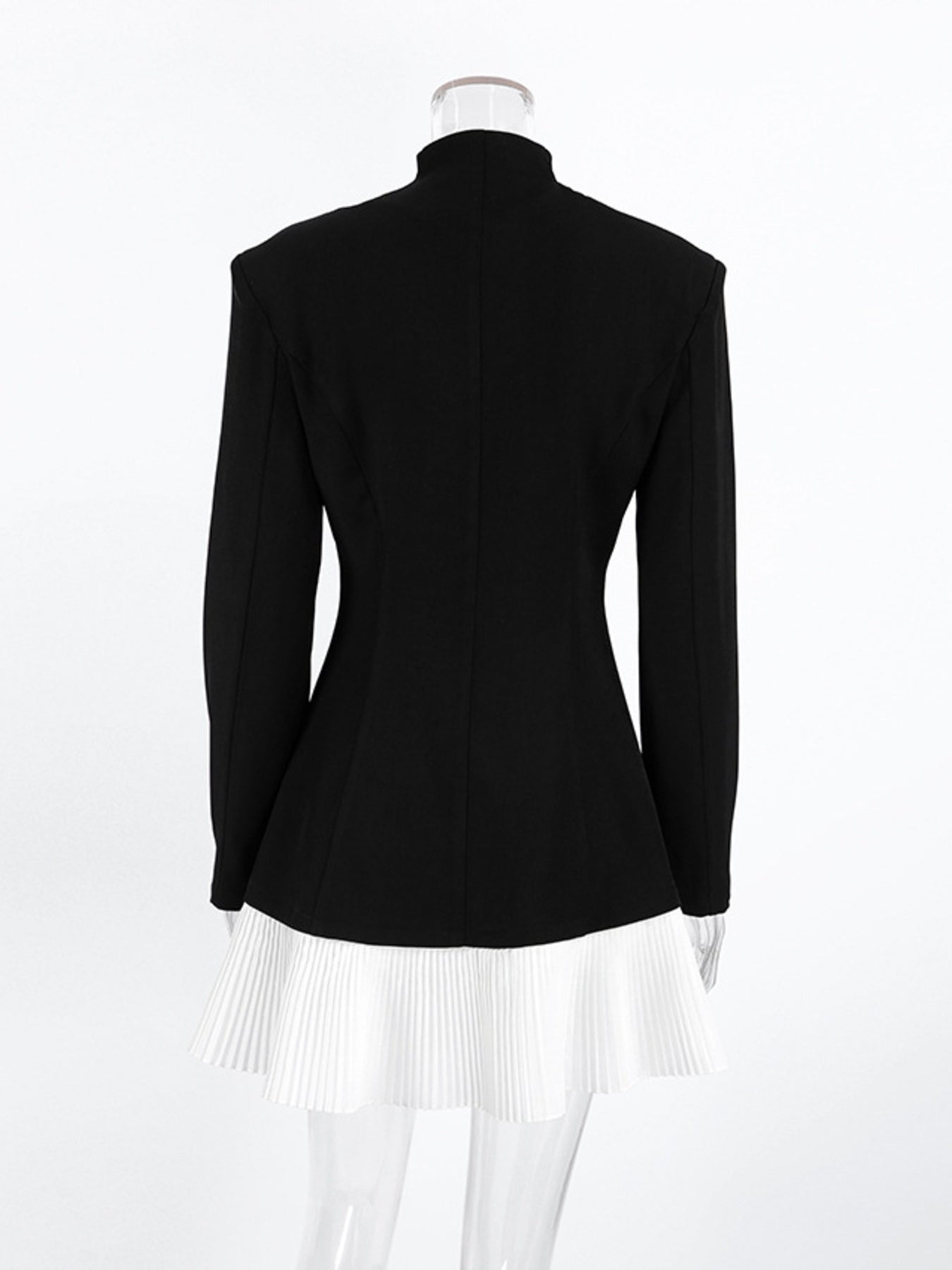 Pleated One Button Blazer Dress a9418cc7e3594d959634f7681974786d-Max