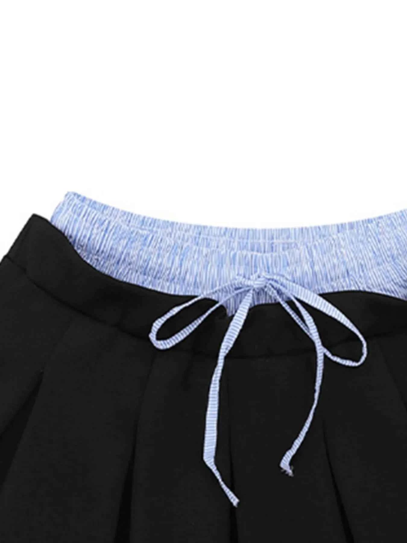 Drawstring Pleated Mini Skirt a94d1d2b-cb4f-4740-a979-3c7ef8758646-Max-Origin
