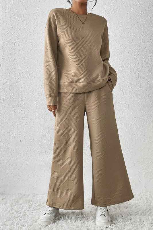 Textured Top and Pants Set a968b024-302e-429d-b94d-112dfca8803d