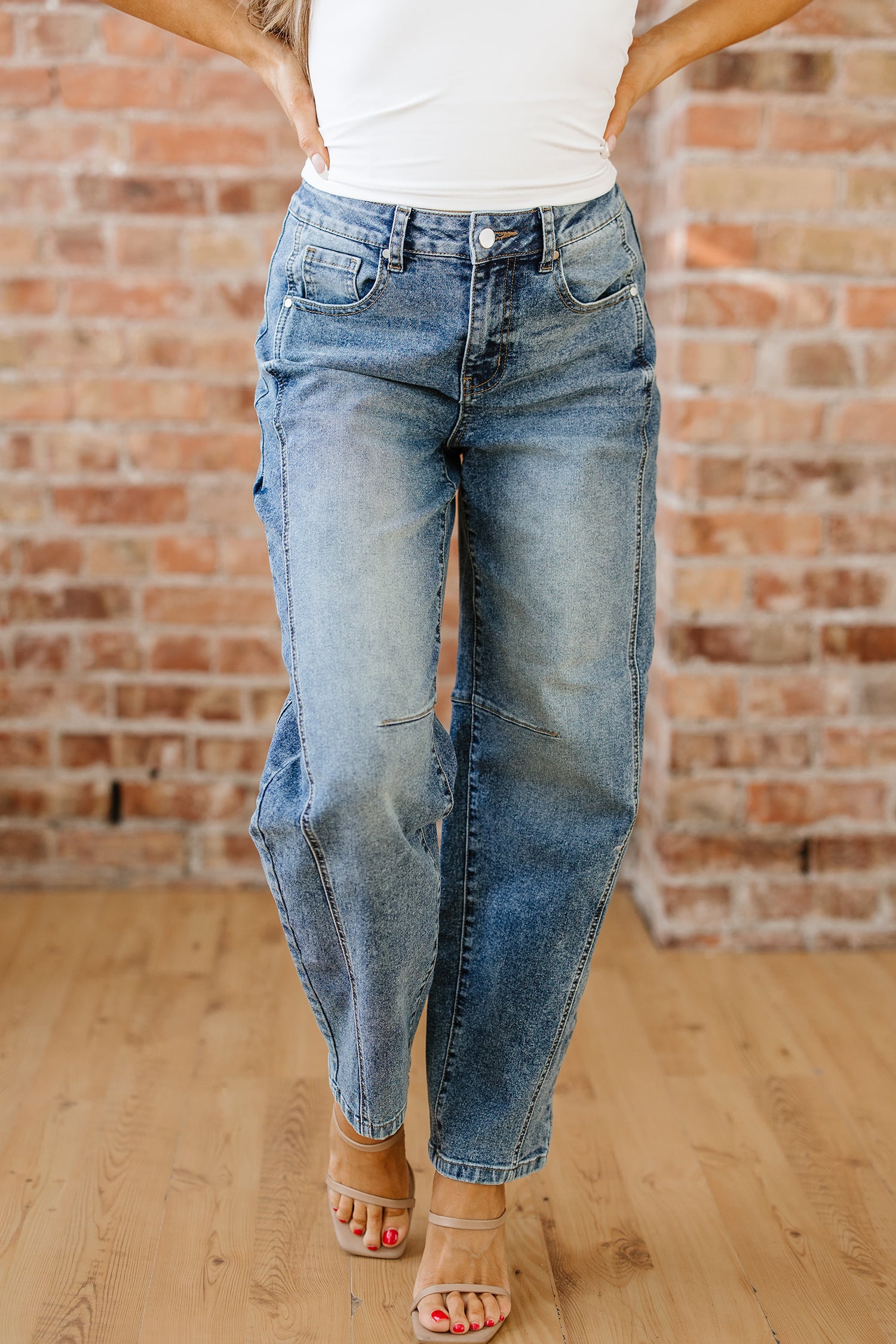 Dusk Blue Vintage Washed Seam Detail Shift Jeans a96b322adb550ac9