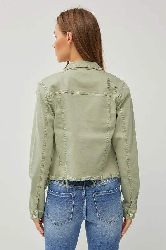 RISEN Full Size Raw Hem Button Up Cropped Denim Jacket Plus Size a9833ae9-2867-405d-96eb-3244d588e6dc-Max
