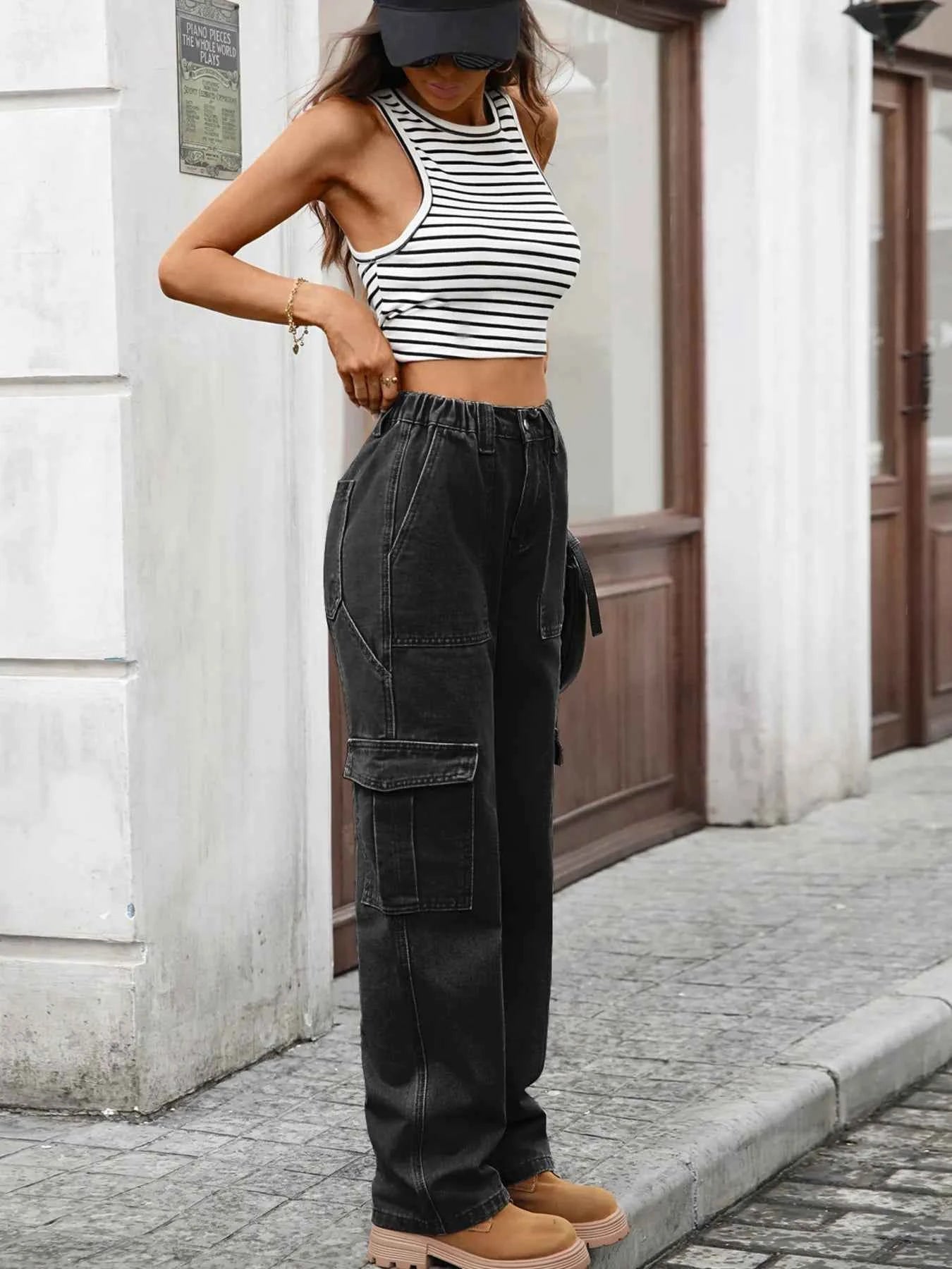 High-Waisted Cargo Jeans a9852a6ffa6043288fdd442289d7c01e-Max-Origin