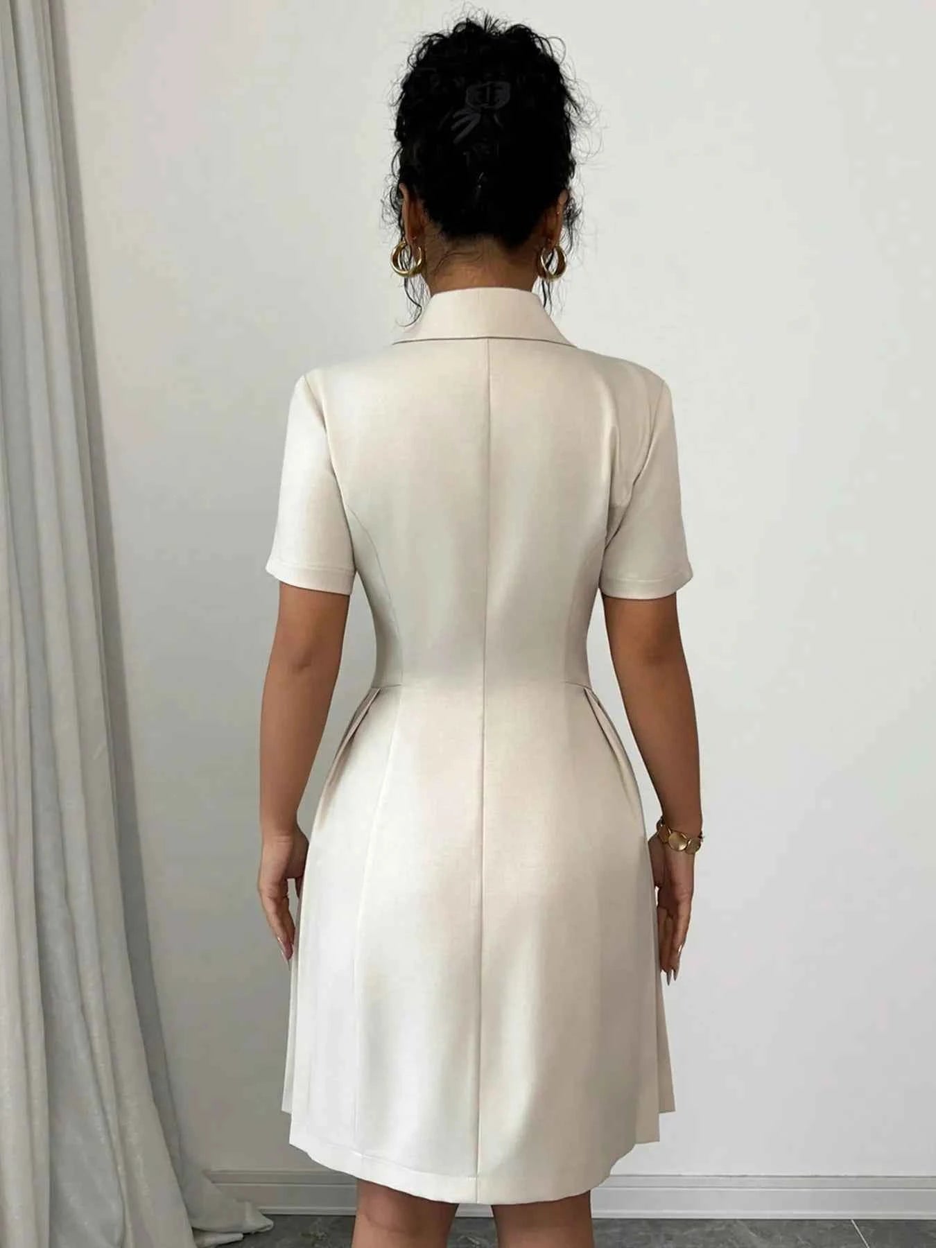 Double-Breasted Short Sleeve Dress a99d1ce2802848beb2003a047d343d22-Max-Origin