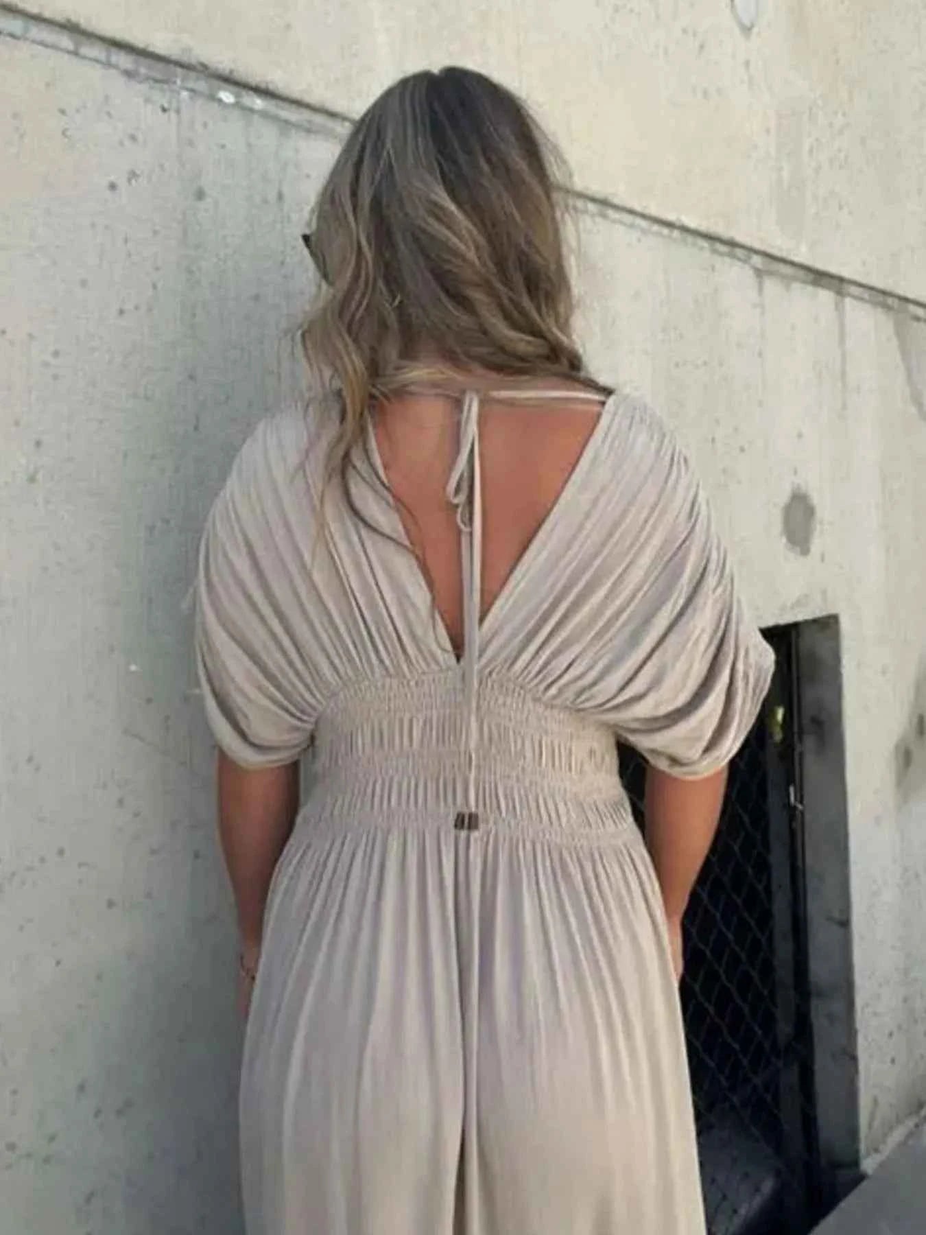 Full Size Deep V-Neck Maxi Dress with Side Slit Plus Size a9a4dae6-4a4d-4437-8e5b-b1a6755d7550-Max-Origin