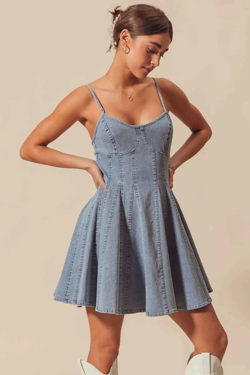 A Line Fit and Flare Denim Mini Dress a9a53970e6d649b180ba1e2d0db30105-Max-Origin