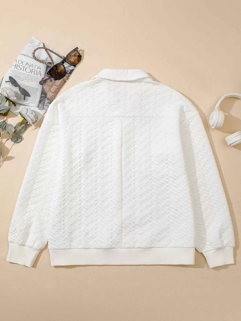 Textured Johnny Collar Sweatshirt a9c2ebaf69f74e8c87f47748c3e5eb79-Max-Origin