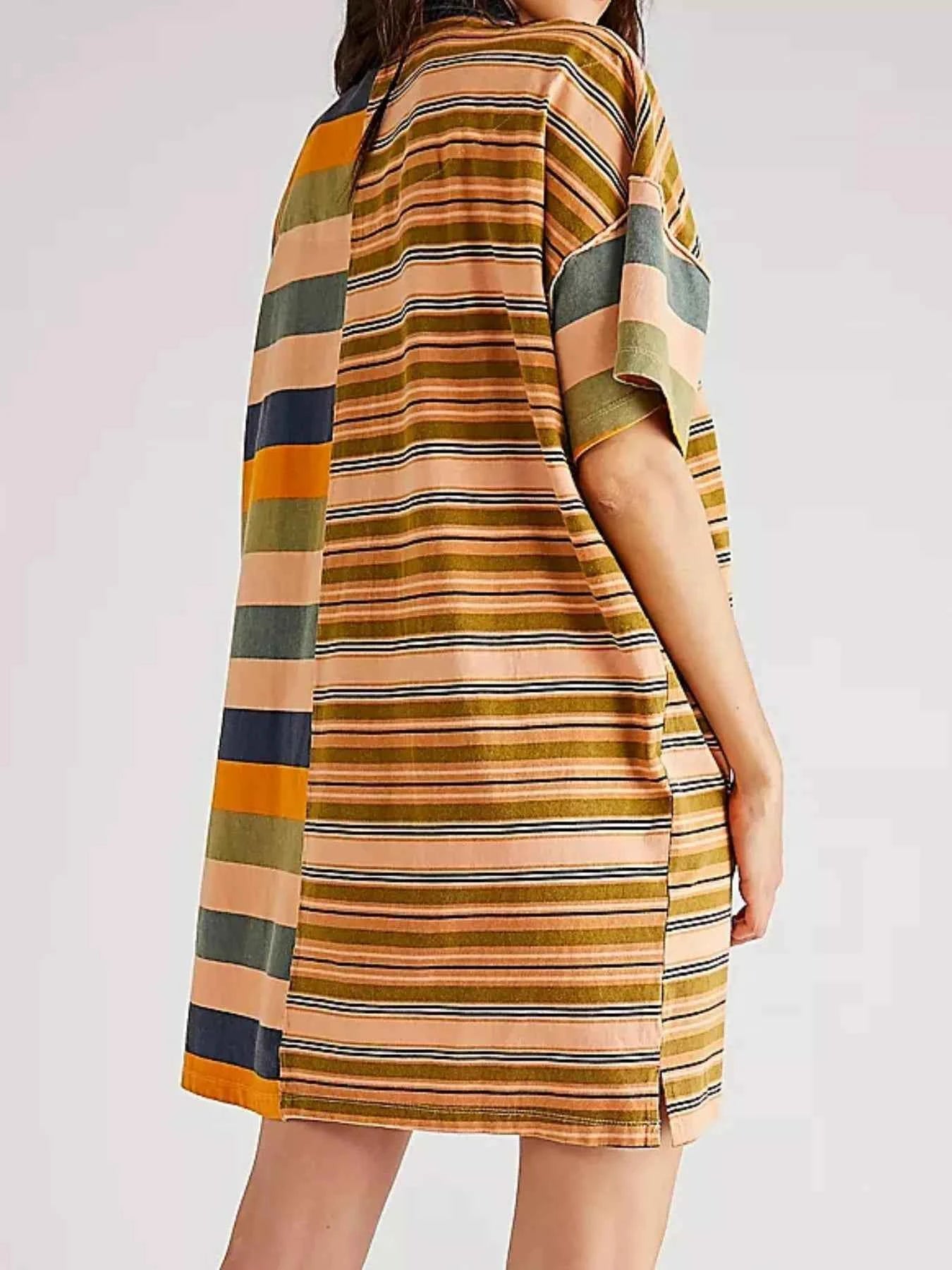 Striped Oversized Half Button Shirt Dress a9dc8e95-77e8-448b-b0dd-7146df77a525-Max-Origin