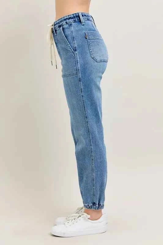 Full Size High Waist Denim Jogger Plus Size a9f26b6780a5426ba5c857f2bd8ae3c0-Max-Origin
