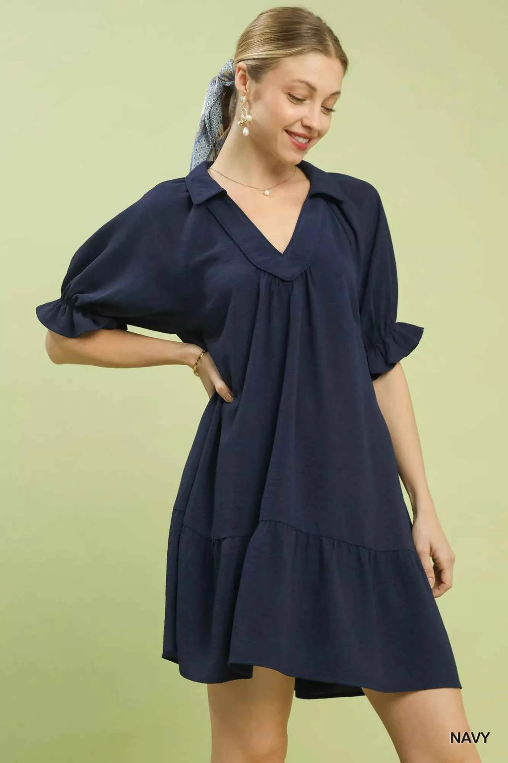 Umgee Tiered Puff Sleeve Babydoll Dress a9fd3caf-f0b9-47d9-a42f-89b3daea68ea-Max-Origin