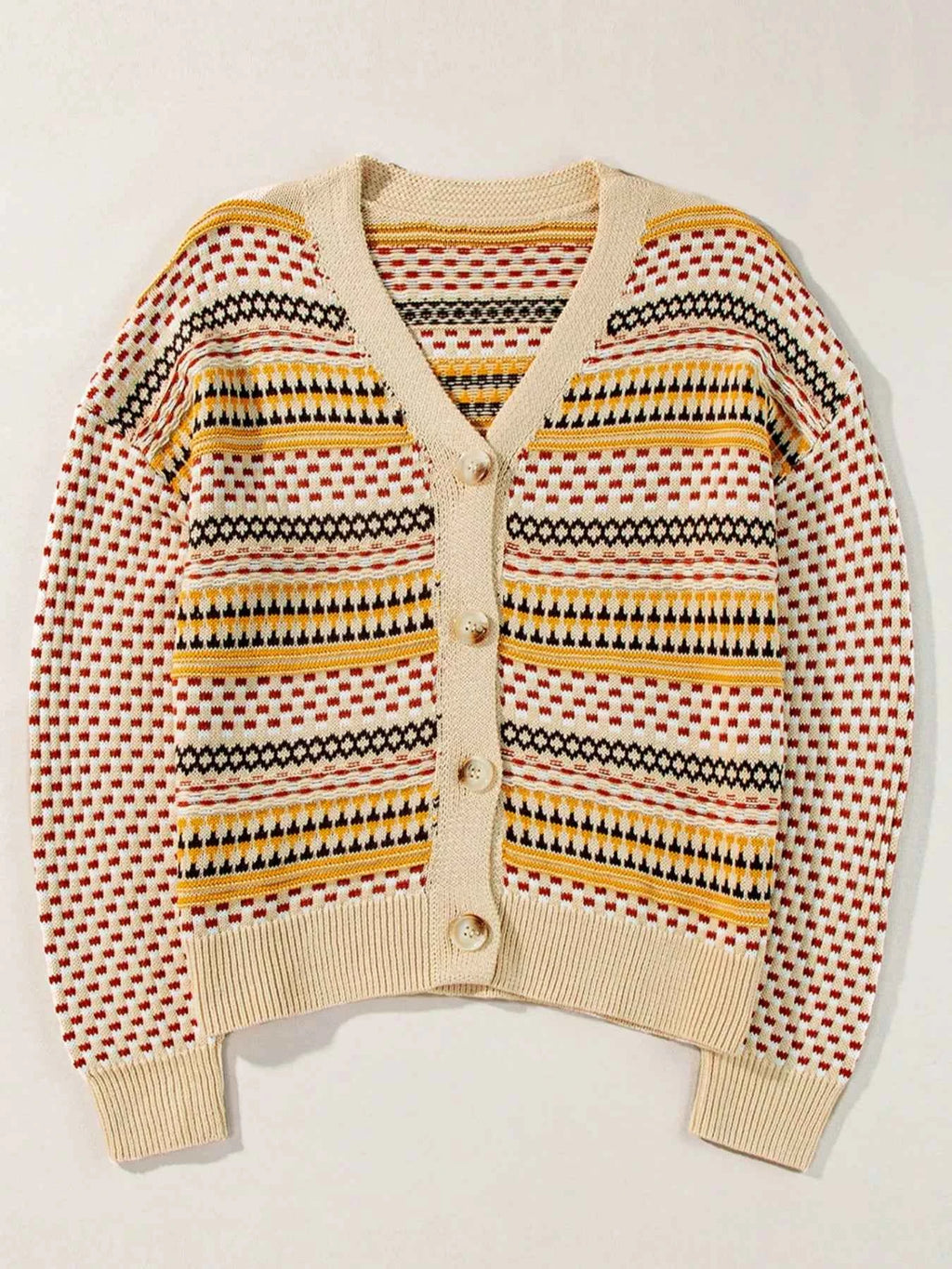 Vintage Patterned Button-Down Cardigan aa00236c-53da-4d6e-87d9-b8bebca03c30-Max-Origin