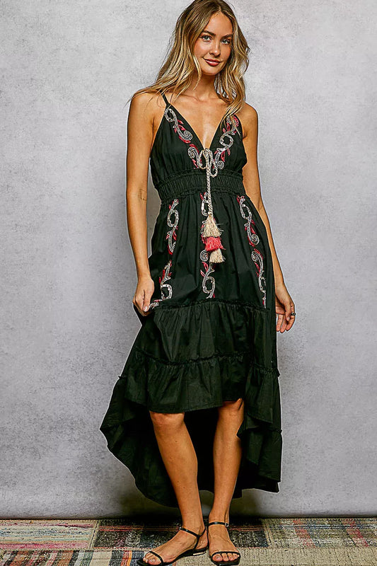 Embroidered Detail Tassel Tie Smocked Waist Midi Tiered Cami Dress aa044f86-768d-45a4-a262-c38e86dae24a-Max-Origin