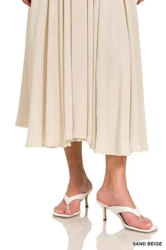 Woven Crinkle Gauze Crop Tee and Skirt Set aa0526d7693f4343b37ec6f02c10c2ac-Max-Origin