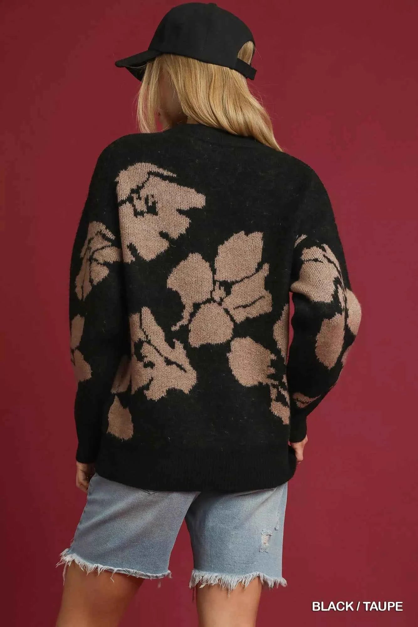 Umgee Floral Long Sleeve Sweater aa10f9f0-9942-4266-a655-c6d8a7eb8d5a-Max-Origin