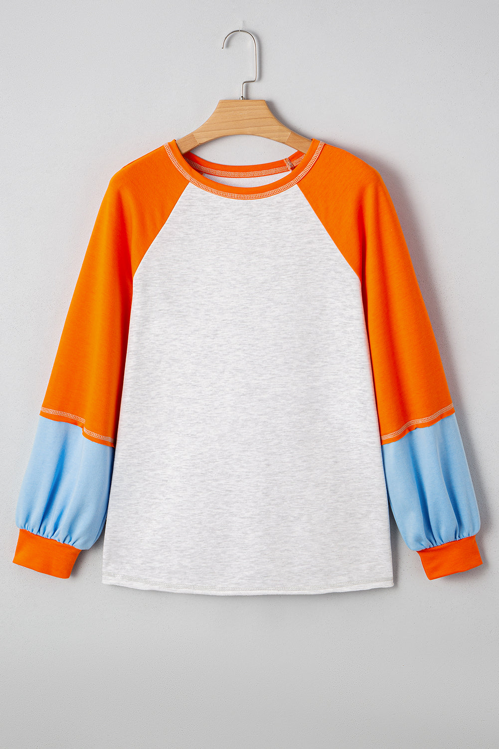 Light Grey Colorblock Raglan Sleeve Loose Fit Top aa1669317f6ea538