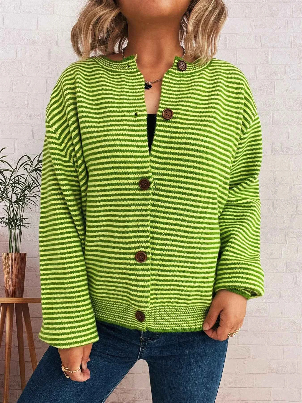 Striped Button Up Long Sleeve Cardigan aa177a6c2b4a480c920e6e05f3337eed-Max-Origin