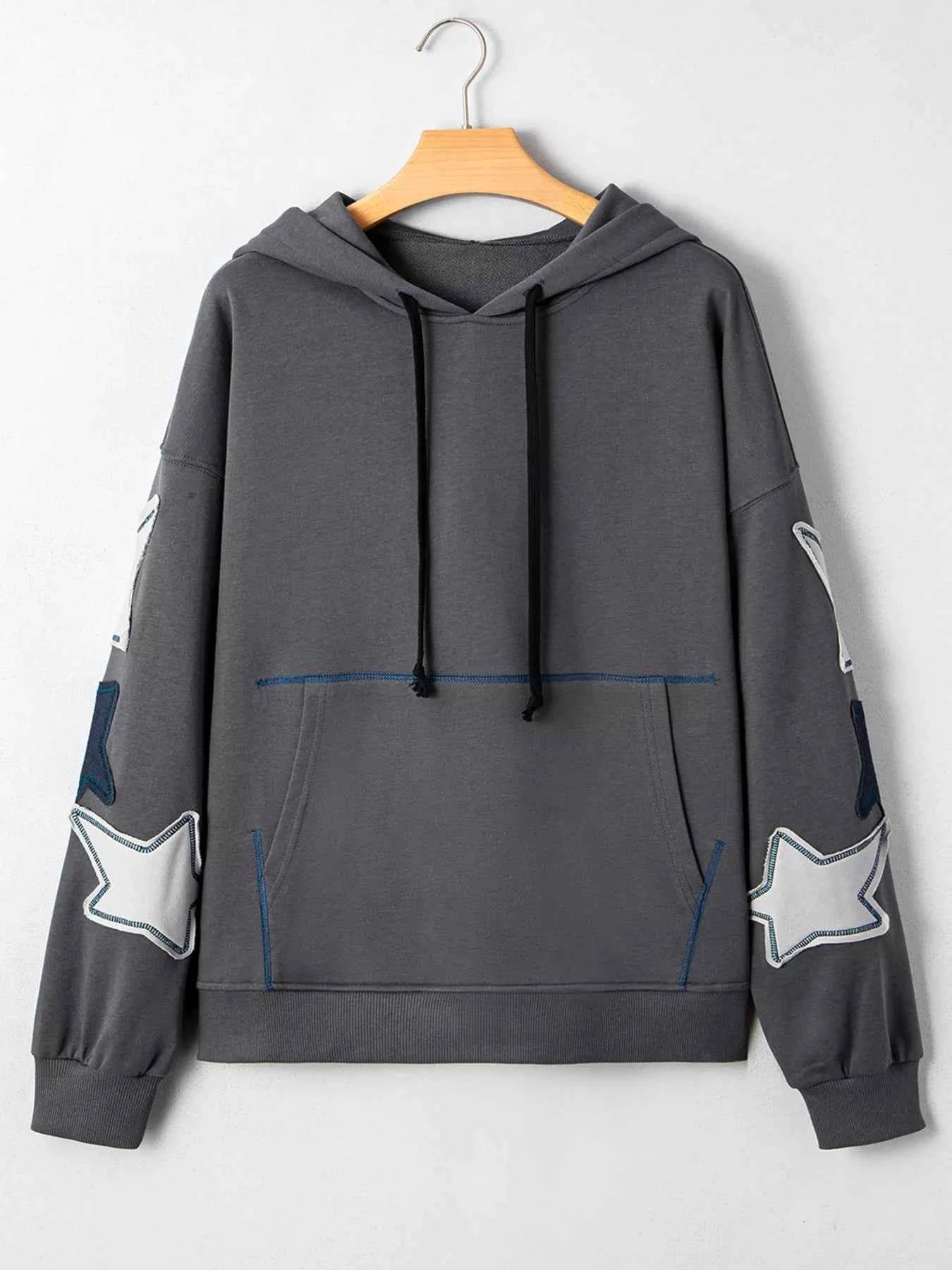 Star Patchwork Contrast Stitching Mineral Wash Kangaroo Pocket Hoodie aa1b289ef85f4d809eb42667227049fa-Max-Origin