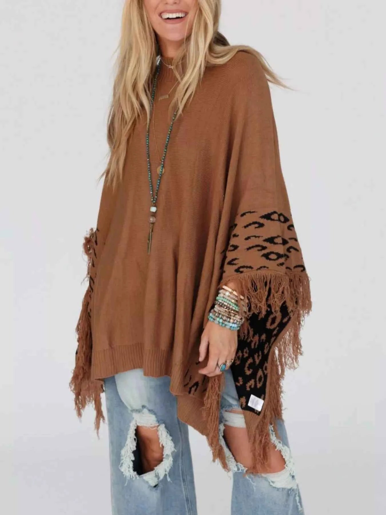 Fringe Leopard Mock Neck Batwing Sleeve Knit Top aa21eed0-e29b-4a79-aa8e-018527855545-Max-Origin