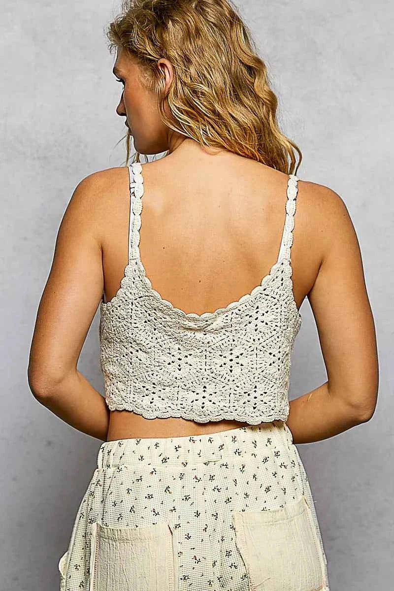 POL Handmade Granny Pattern Crochet Cami with Scalloped Strap aa33001c-d9b7-431d-88fe-dae2898d849c-Max-Origin
