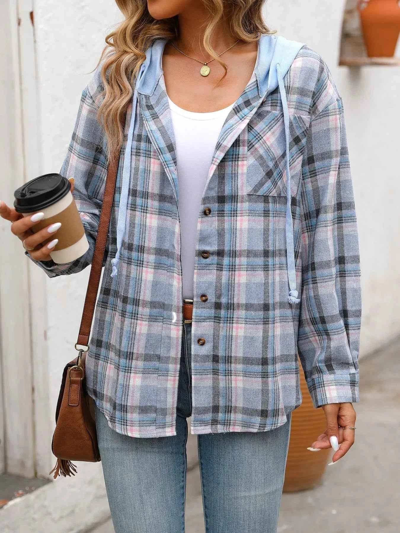 Plaid Button-Up Hooded Shirt aa3550b9-4ab0-48c3-90a9-132be3b6e3dc-Max-Origin