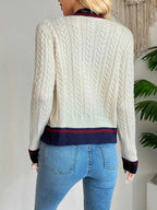 Contrast Trim Cable Knit Cardigan aa3bcfda831449d99dc6d606e8e287f4-Max-Origin
