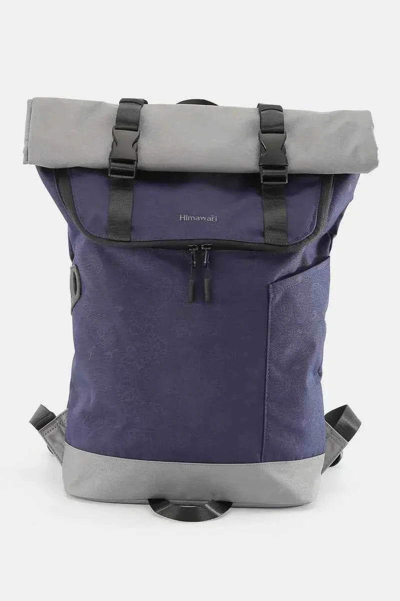 Himawari Contrast Waterproof Canvas Backpack Bag Gray One Size aa4453da-dff8-4c33-a660-745e85323b7b-Max