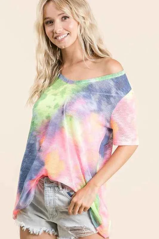 BiBi Tie Dye Print Low Gauge Deep U Neck Top aa5e5541fcd247bb801fc30459459d7b-Max-Origin