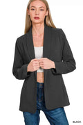Zenana Woven Long Sleeve Blazer With Lining BLACK aa65cd7936664eaea5469ab633926738-Max-Origin