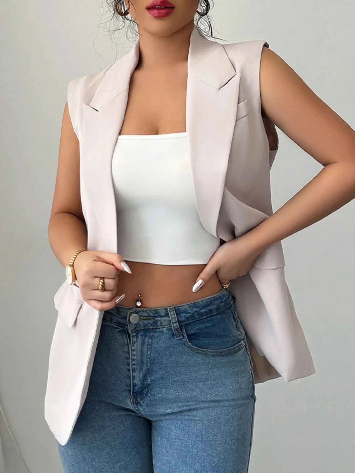One Button Sleeveless Blazer aa68206e-25f6-4c3c-9136-a056bdc7eaf7-Max-Origin