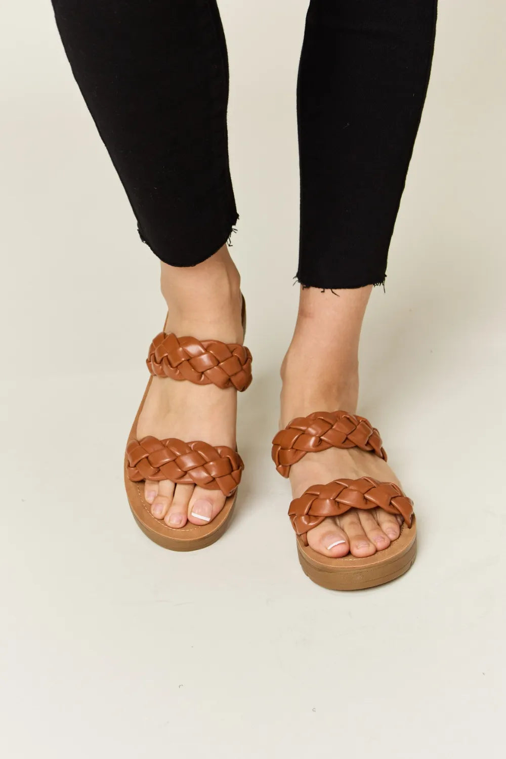 WILD DIVA Woven Dual Band Platform Sandals aa69a90b-ecd8-4477-be6f-81d6cfd75ce9-Max