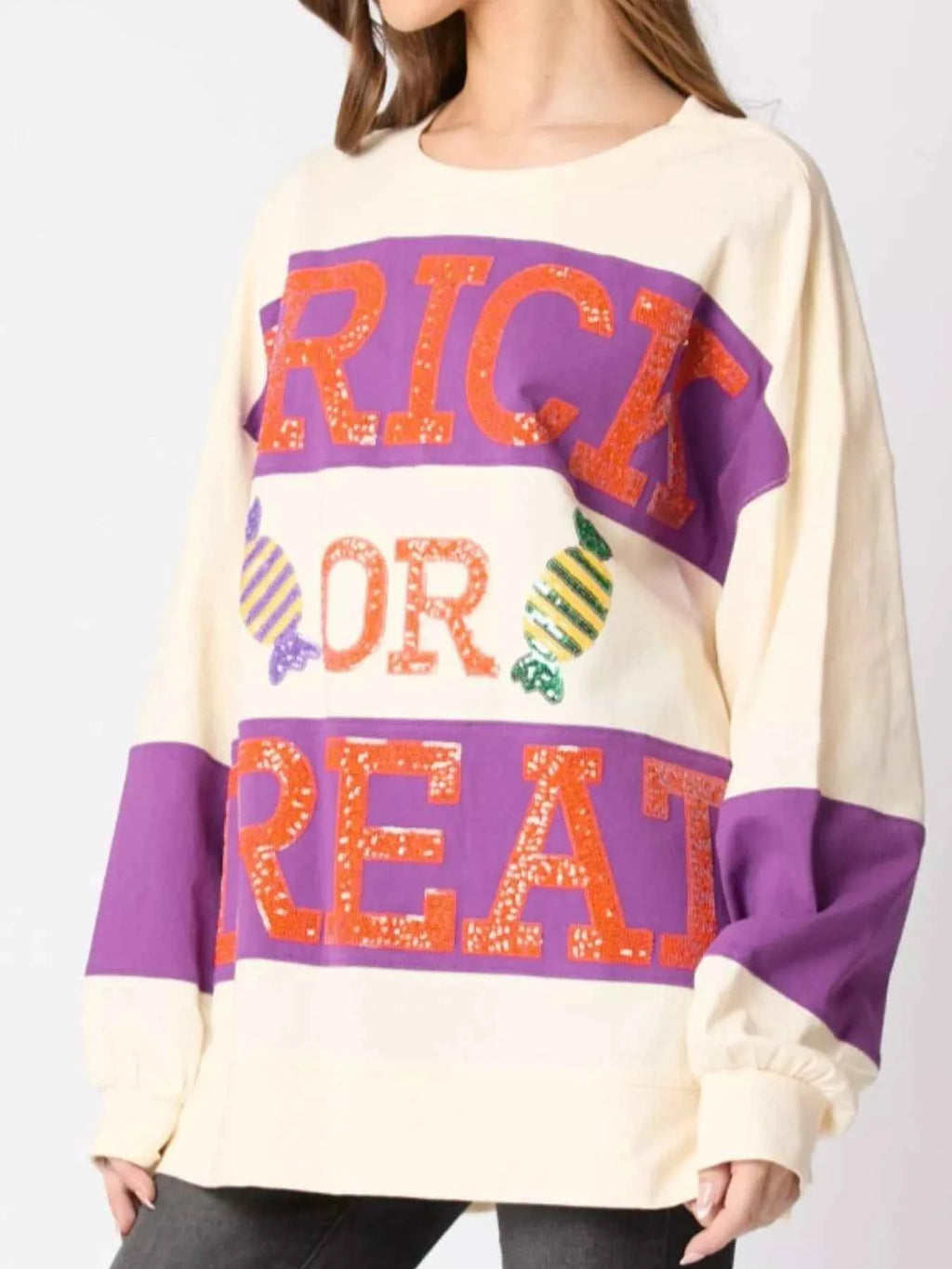 Halloween Trick Or Treat Sequin Sweatshirt aa6fa791-534e-491f-8501-a931389e85c2-Max-Origin